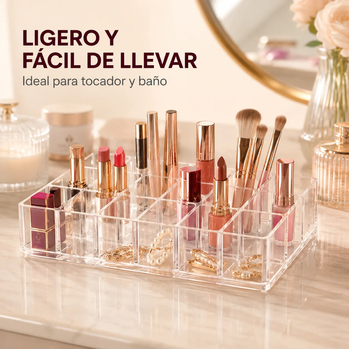 Organizador de Maquillaje Acrílico Multifuncional