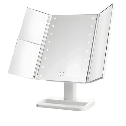 Espejo de Maquillaje LED Plegable de 4 Paneles