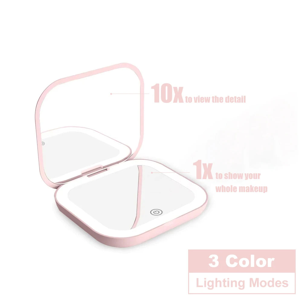 Espejo compacto con LED
