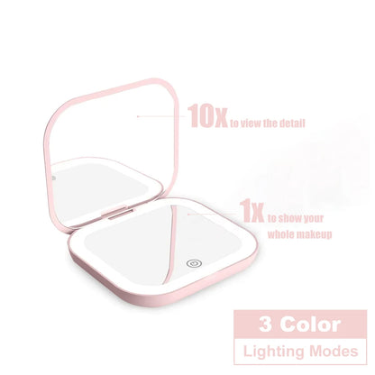 Espejo compacto con LED